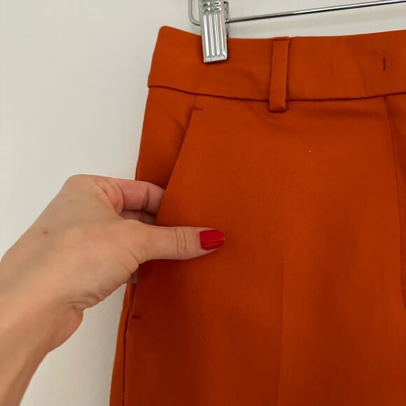 MaxMara Pegno Straight-Leg Trousers Orange 4 $595 - Picture 8 of 12